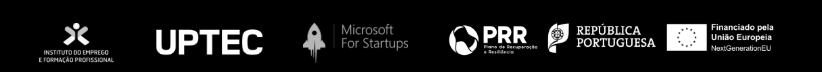 Instituto do Emprego · UPTEC · Microsoft For Startups · PRR · República Portuguesa · União Europeia